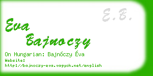 eva bajnoczy business card